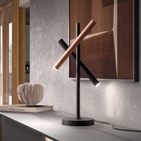 Musterring Calina LED-pöytävalaisin 2-os mattamusta/kahvi